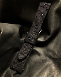 Image 1 of Black Canvas Hand-rolled Watch Strap