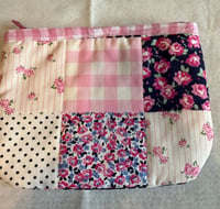 Image 1 of Pink quilted zipper pouch 