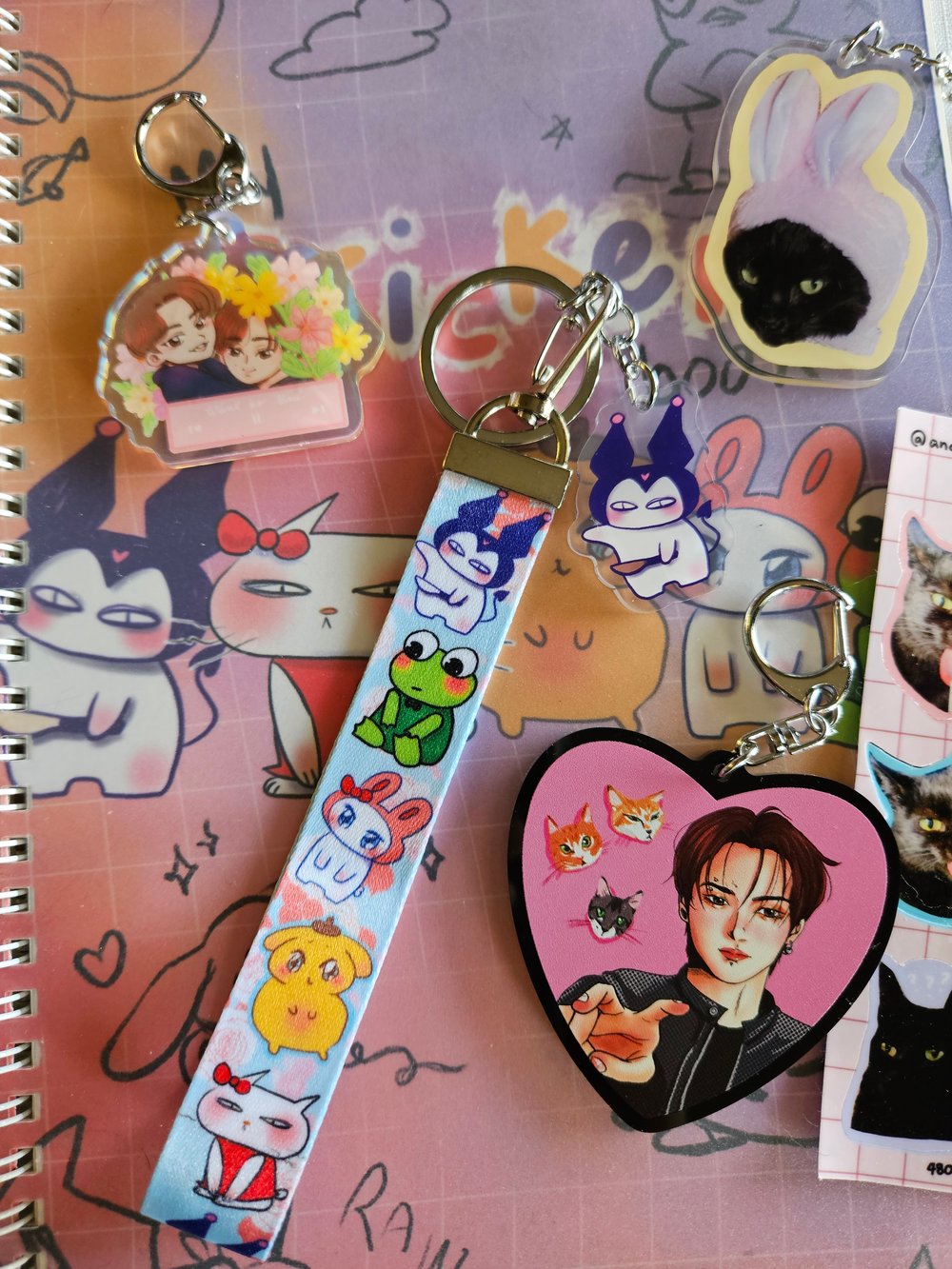 Image of Scruffy Animals Wrist Strap + Lanyard