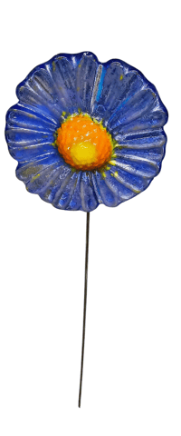 Image 2 of 3" Fused Glass Coneflower Stake
