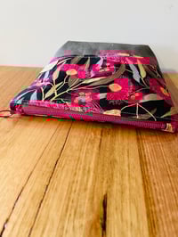 Image 4 of Fabric Zipper Pouch - Pink Gumflowers