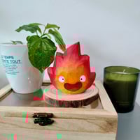 Image 1 of Handcraft Calcifer Inspired Wooden Toy Table Top Decor Kids Room Decor. Japanese Anime Fire Demon