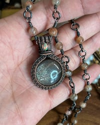 Black Sunstone and Ethiopian Opal - Choker Necklace 