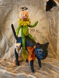 Image 2 of Halloween Ride Spun Cotton Veggie Head and Black Cat
