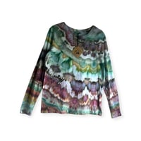 Image 1 of L Ladies Long-Sleeve Stretch Tee in Deep Agate Ice Dye