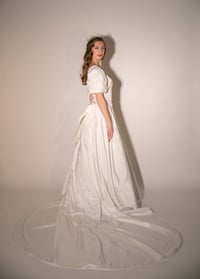 Image 2 of 1980s Satin Princess Gown