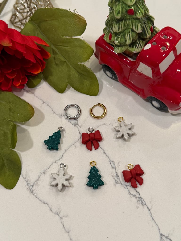 ✨Holiday Charm Huggies✨