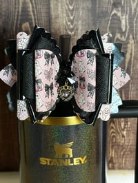 Image 1 of Halloween Bougie Ghost Tumbler Straw Topper Bow
