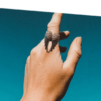 Ring - brass, angel wings