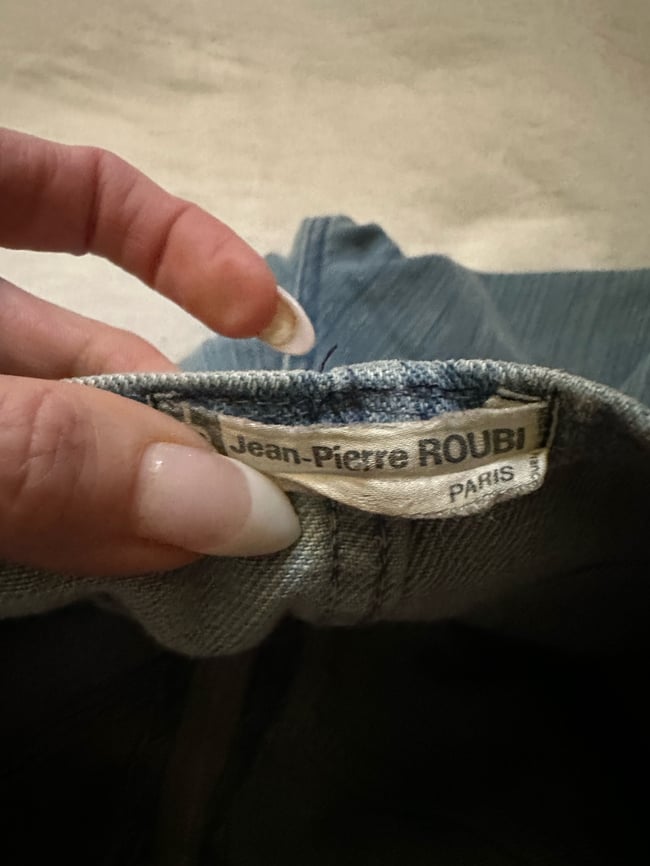 70s FRENCH zipper bellbottom denim jeans