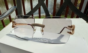 Image of BIG Signature C Decor Cartier Micropaved Wire Sunglasses