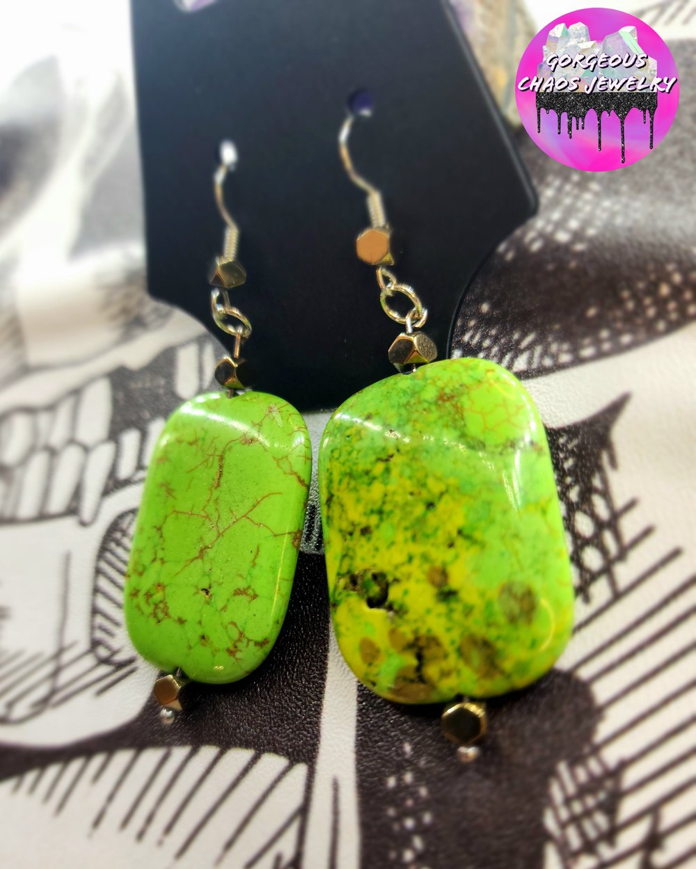 Image of Green Magnesite Earrings 