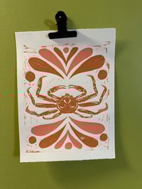 crab lino print - snow crab