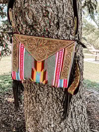 Pink tooled bag