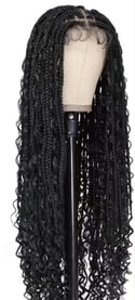 Bohemian box braids lace front wig
