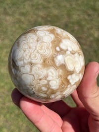 Image 9 of Amber Calcite Sphere | #2972