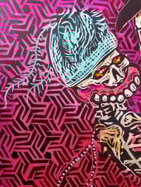 Image 3 of Tango Hand Embellished Linocut (Large scale) 