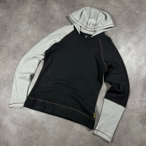 Image of Armani Jeans Hooded Sweatshirt, Size Large