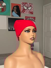 Image 2 of Red Fitted Beanie