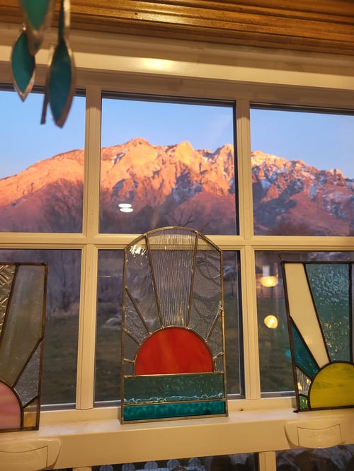 Image of Rounded Sunset- stained glass