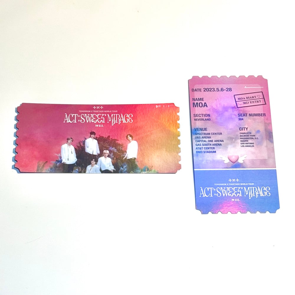 TXT 直筆サイン LIMITED PHOTO TICKET TXT TOURS KEEPSAKE COMMEMORATIVE HOLO TICKET | PRIMARY!