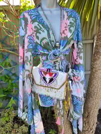 Image 6 of Barca Bag - cream and gold fringes cross body or wear on waist