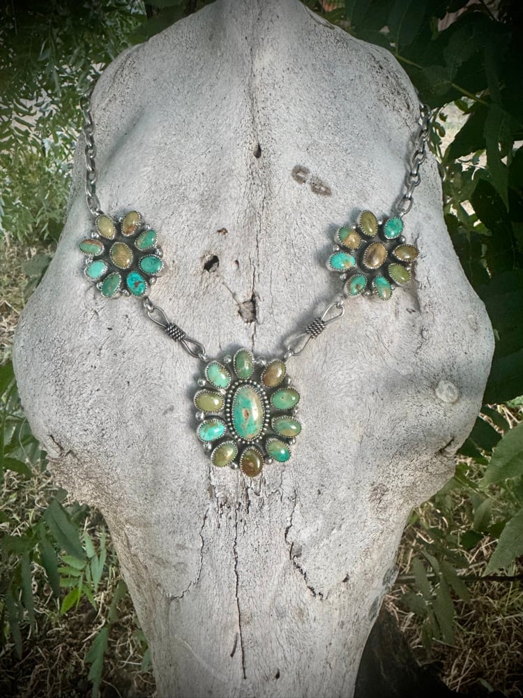 Image of Evans Turquoise Cluster necklace