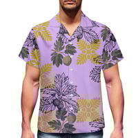 Image 1 of Men's Pique Ulu Print Collard Shirt