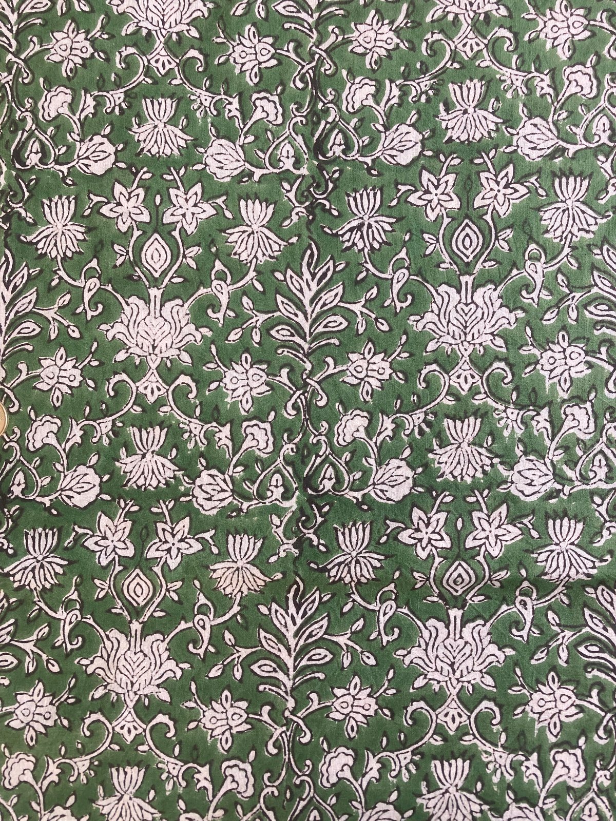 Image of Namaste Fabric Kalamkari Vert Bouteille 