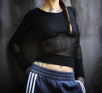 Image 1 of TYRA longsleeve, black fine mesh