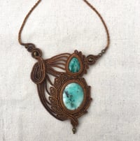 Image 1 of Macrame necklace with amazonite stone and andean opal 