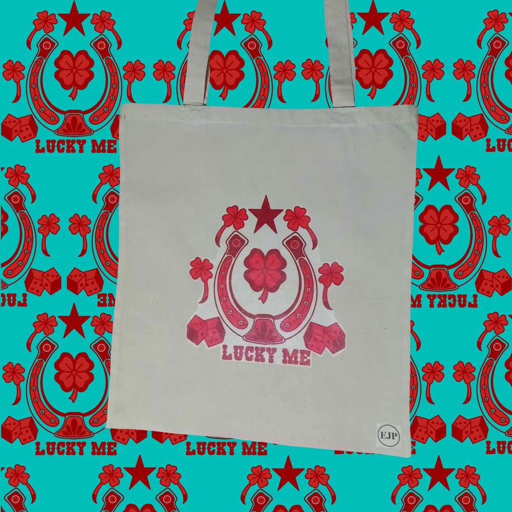 Image of Red Lucky me totebag