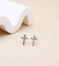 1pc Silver Cubic Zirconia Cross 