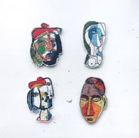 Image 3 of Jacqueline - sewn artwork brooch - Picasso 