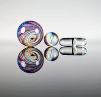 Image 2 of Double Amber Purple Twisted Dot Implosion Slurper Set 