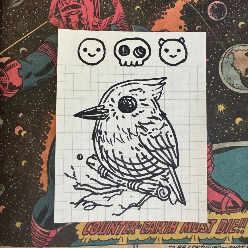 Image of Fat Bird Sharpie Sketch #114