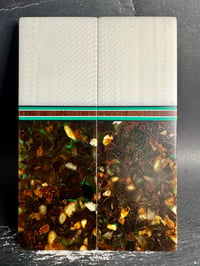Image 2 of White Faux Ivory & Baltic Amber GLOW Segmented Knife Scales