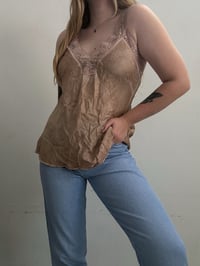 Image 2 of 00s brown lace tank top // L