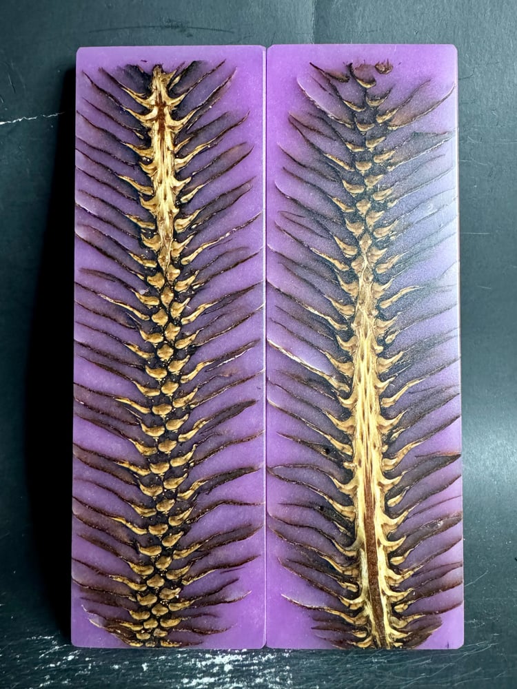 Image of Purple GLOW Pinecone Hybrid Knife Scales W/Liner