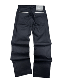 Image 1 of GREY LEATHER FLAG SIGNATURE DENIM