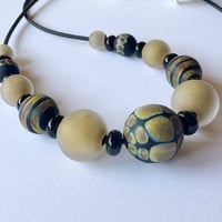 Image 1 of Raku/Neutral Adjustable Necklace