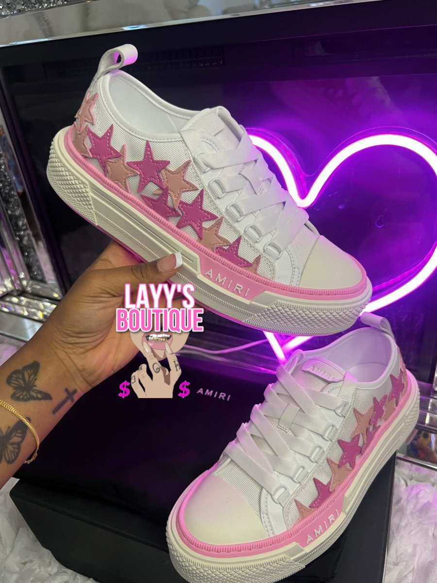 Pink Amiri Star Sneakers | Layys Closet