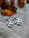 Latvian Fire Cross/ swastika long earrings 