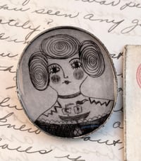 Image 1 of Large Framed Etching Brooch