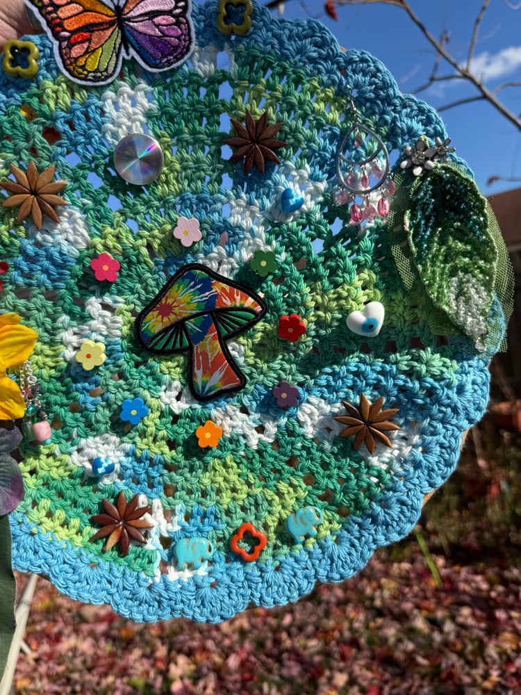Image of Mushroom butterfly wall hanging 🦋✨🍄🌈