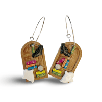 Image 2 of Spooky Bookshelf Earrings