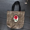 Leopard bag With Red Rose Patch