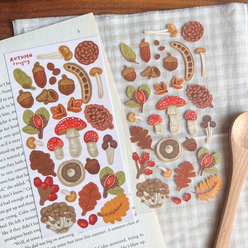 Image of 'Autumn Foraging' Sticker Sheet