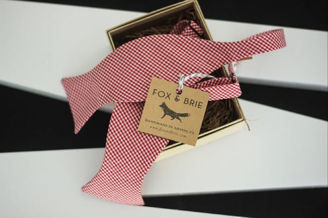 Cherry Gingham Bow Tie