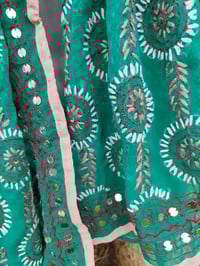 Image 5 of Thassos scarf -Green with baby pink trim